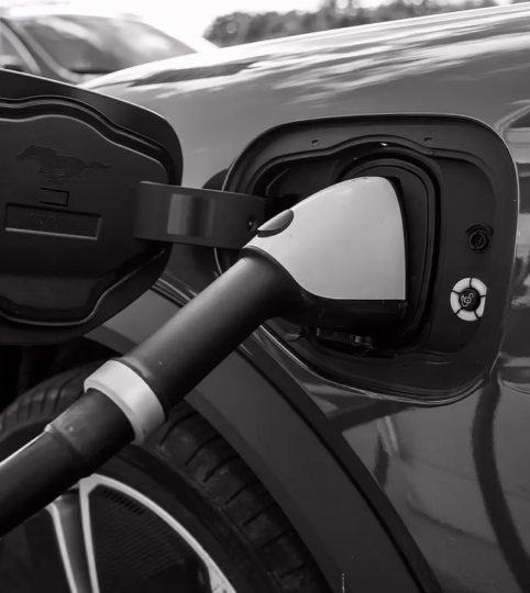 Electric Vehicle Plugged In