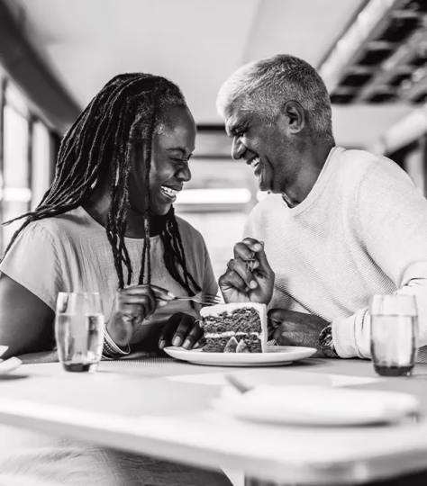 Older Couple Having Cake