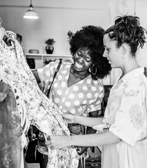 Two women shopping together