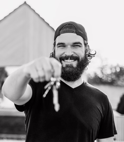 Man with new house keys